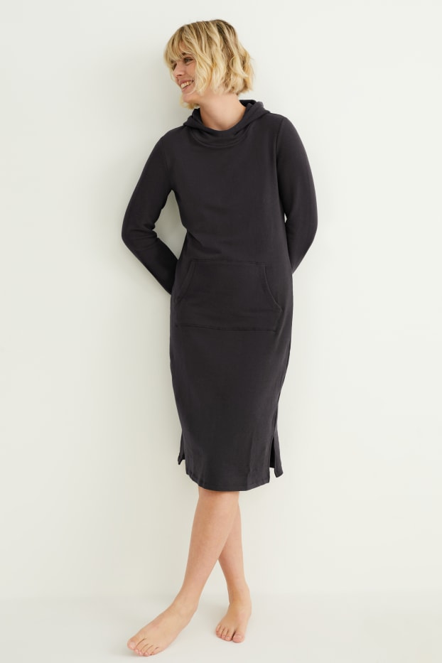 Donna - Camicia da notte con cappuccio - nero