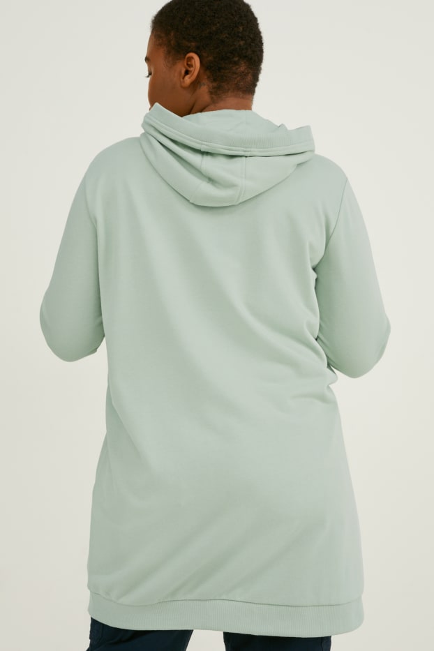 Women - Sweatshirt dress with hood - mint green