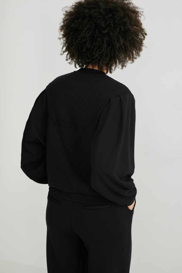 Damen - Sweatshirt - Tencel™ - schwarz