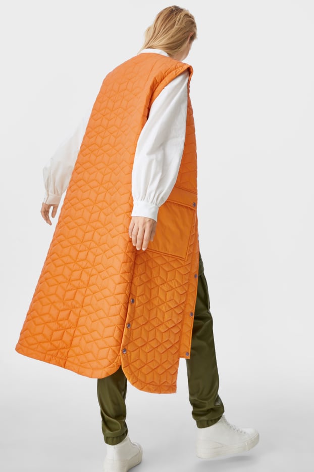 Femmes - Veston matelassé - matière recyclée - orange
