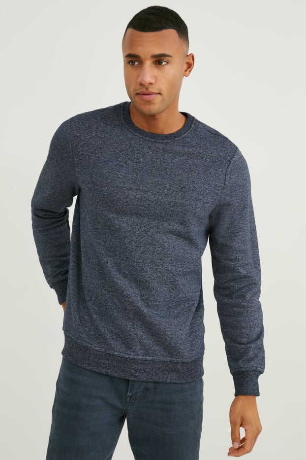 Herren - Sweatshirt - Bio-Baumwolle - dunkelblau-melange
