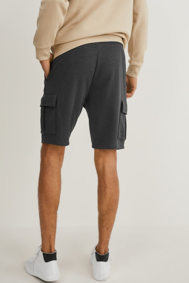 Men - Sweat shorts - organic cotton - gray-melange