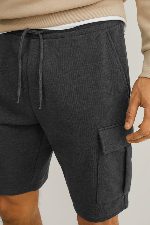 Men - Sweat shorts - organic cotton - gray-melange