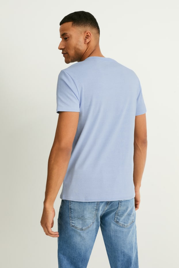 Uomo - T-shirt - cotone biologico - azzurro