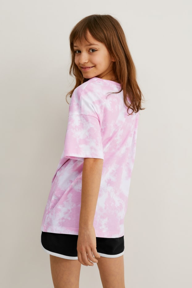 Kids Girls - Micky Maus - Set - Kurzarmshirt und Scrunchie - 2 teilig - rosa