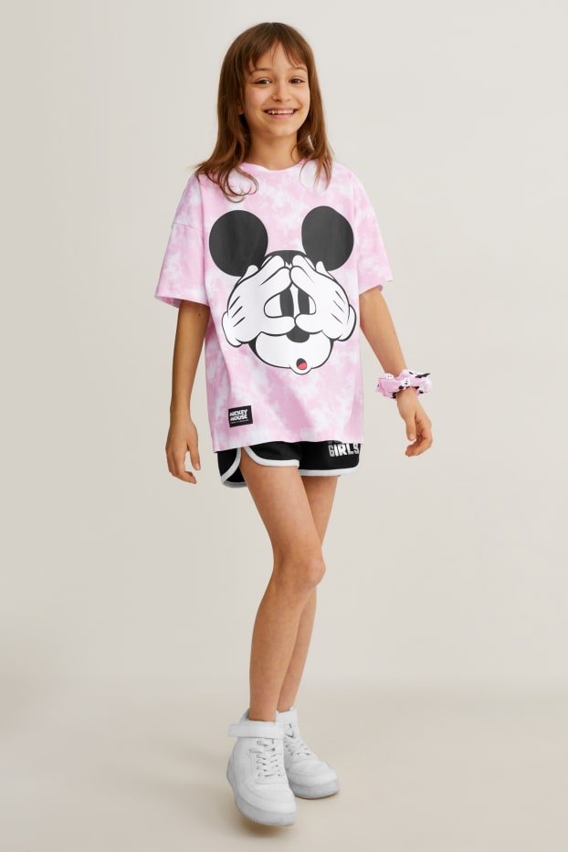Kids Girls - Micky Maus - Set - Kurzarmshirt und Scrunchie - 2 teilig - rosa