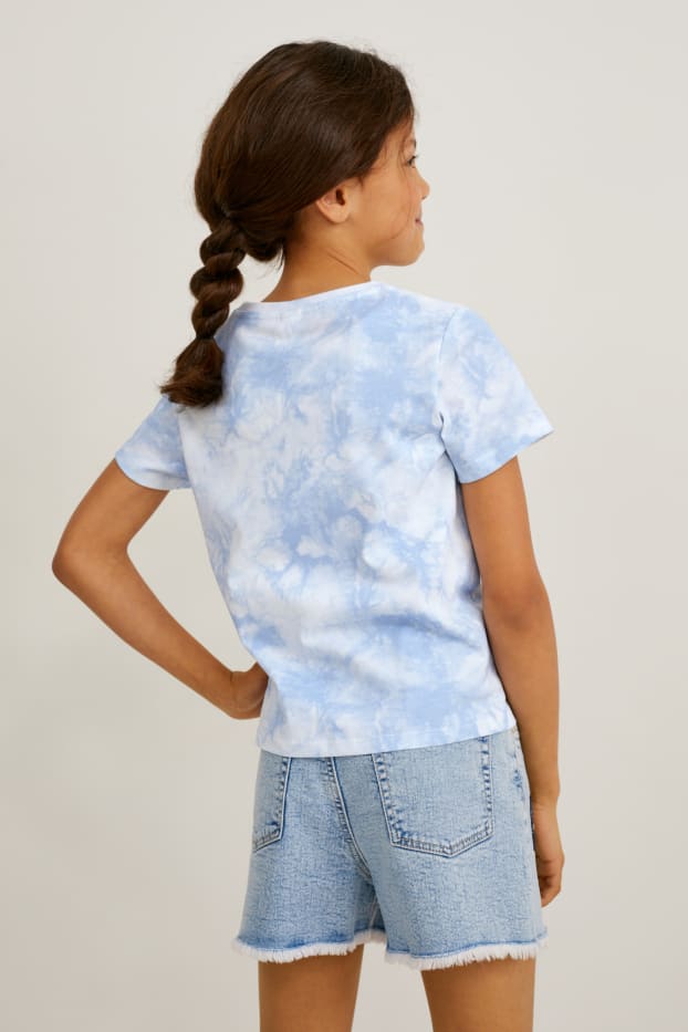 Kids Girls - Friends - Kurzarmshirt mit Knotendetail - hellblau