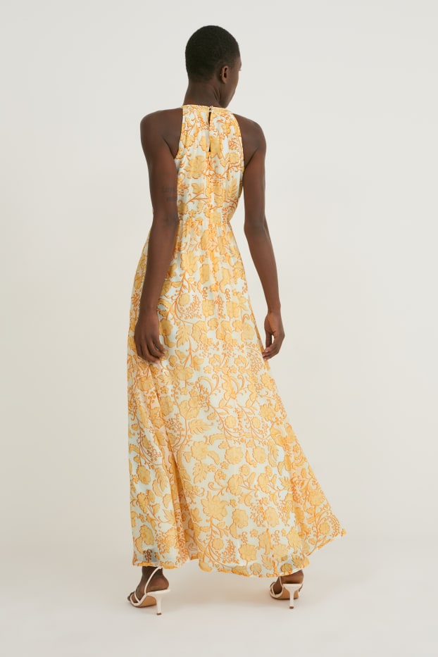 Women - Fit & flare dress - floral - yellow