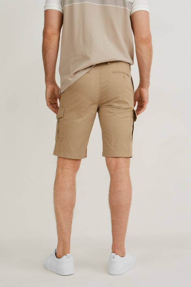 Men - Cargo Bermuda shorts - Flex - beige