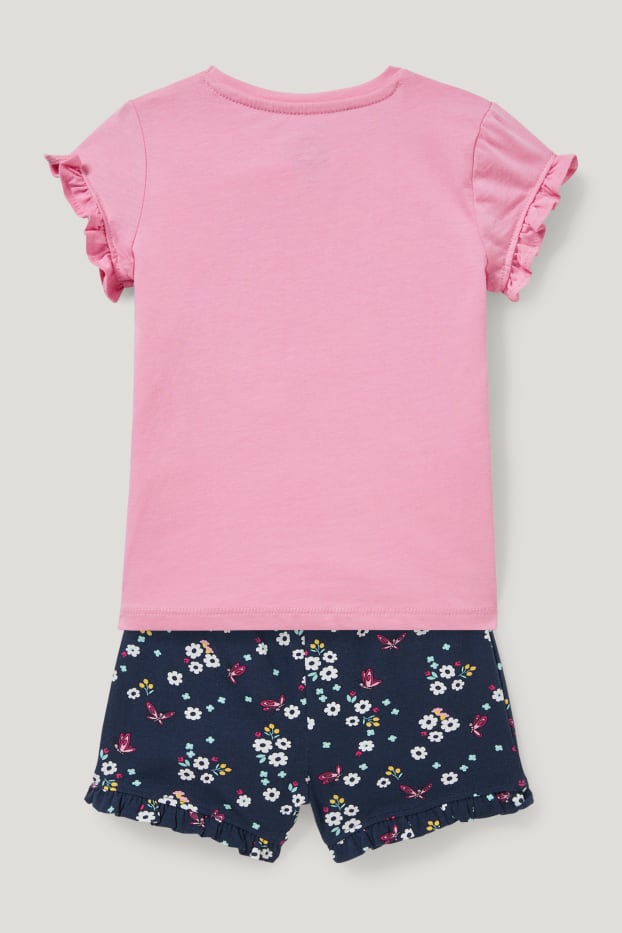 Toddler Girls - Minnie Maus - Set - Kurzarmshirt und Shorts - 2 teilig - rosa