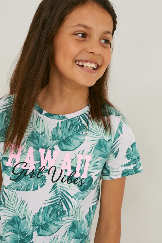 Kids Girls - Kurzarmshirt mit Knotendetail - rosa