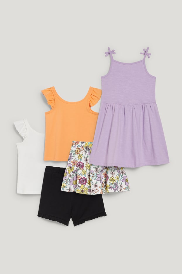 Toddler Girls - Set - Kleid, 2 Tops, Rock und Shorts - 5 teilig - schwarz