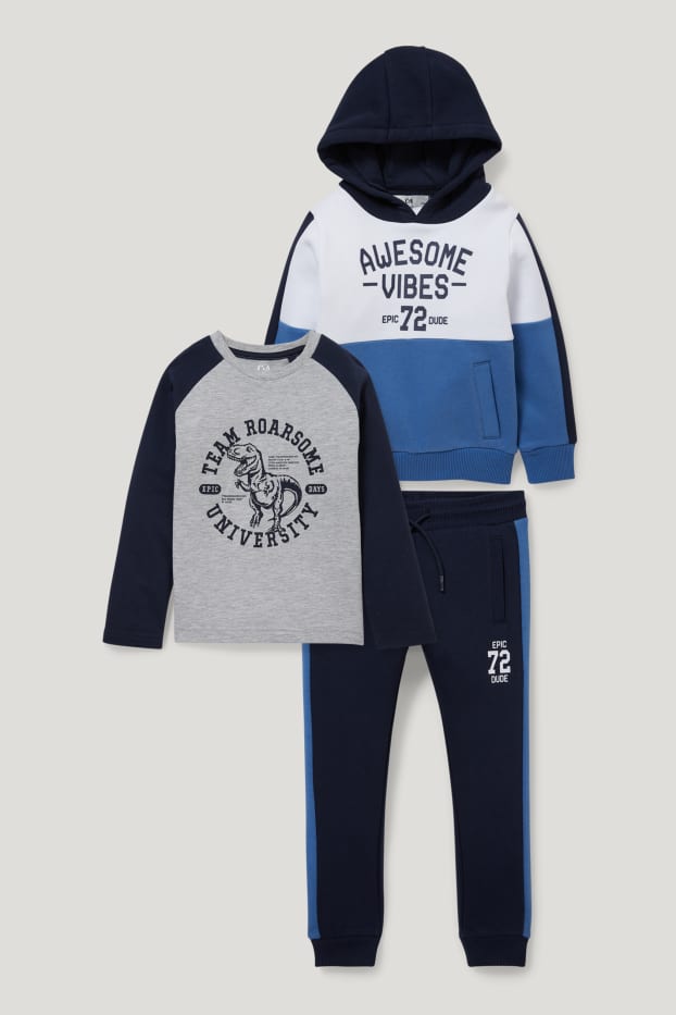 Toddler Boys - Set - Hoodie, Langarmshirt und Jogginghose - 3 teilig - dunkelblau