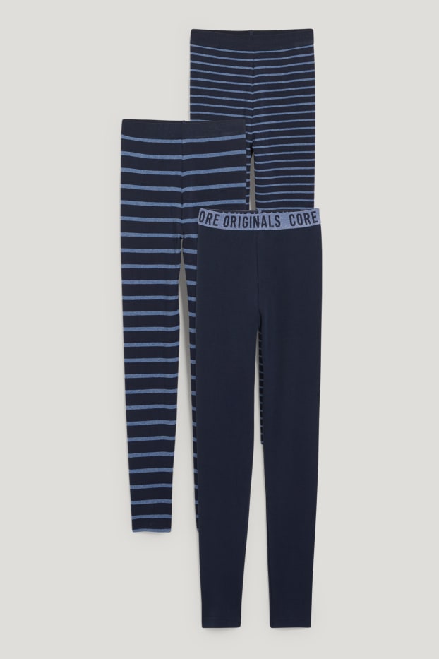 Kids Boys - Multipack 3er - Lange Unterhose - Bio-Baumwolle - dunkelblau