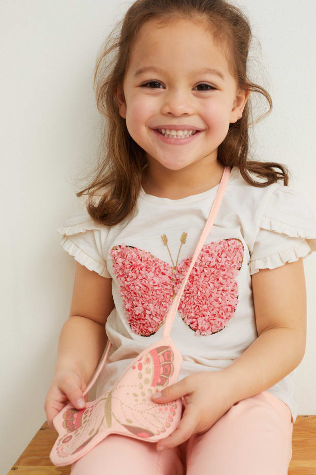 Toddler Girls - Set - Kurzarmshirt und Tasche - 2 teilig - cremewei&szlig;