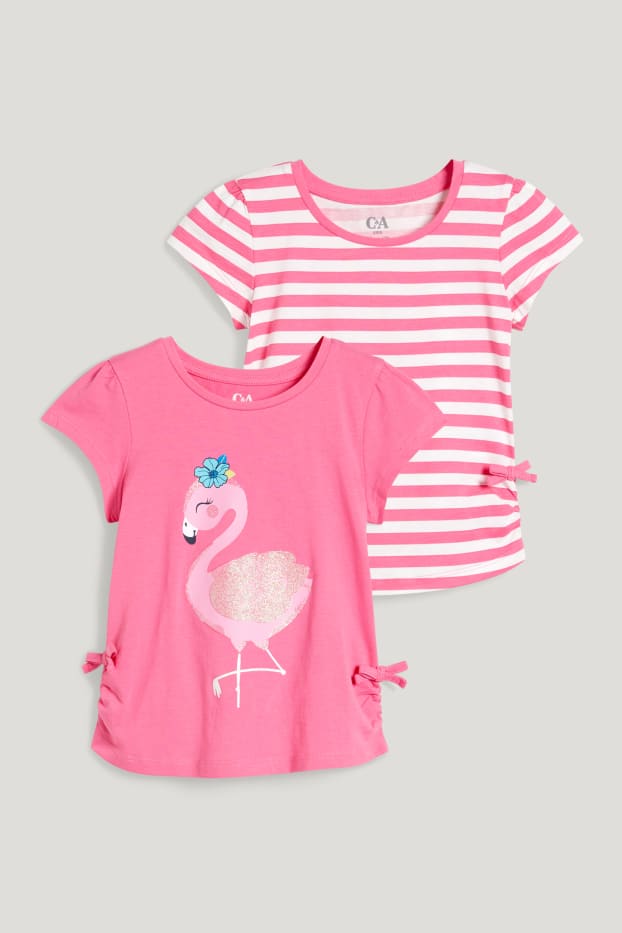 Toddler Girls - Multipack 2er - Kurzarmshirt - pink