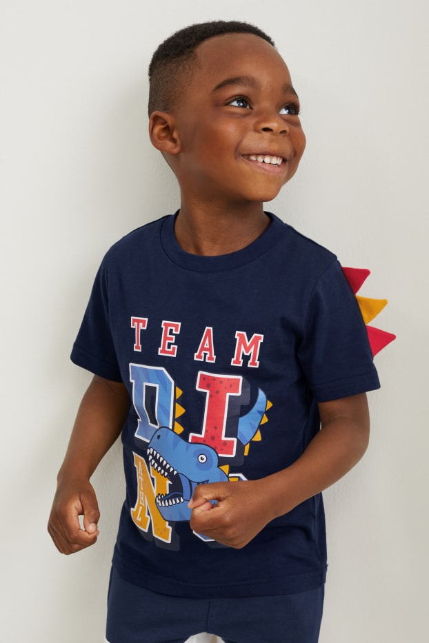 Toddler Boys - Dino - Kurzarmshirt - dunkelblau