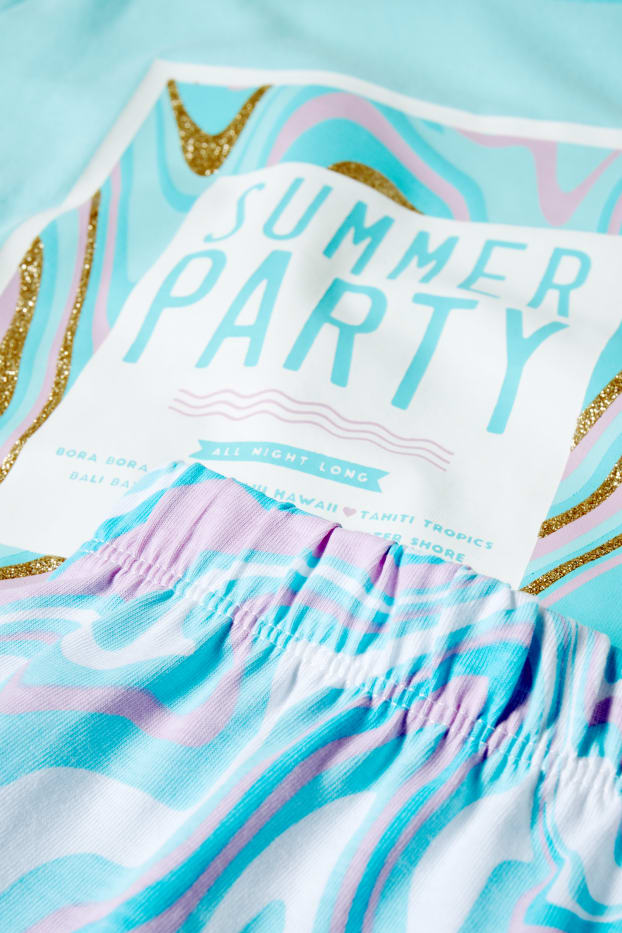 Kids Girls - Shorty-Pyjama - 2 teilig - helltürkis