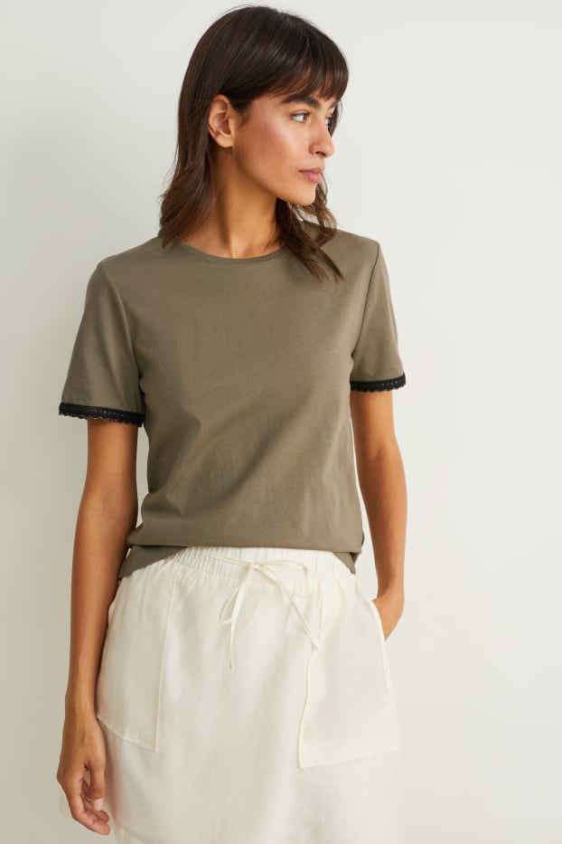 Damen - T-Shirt - khaki