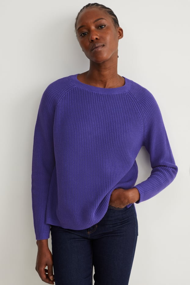 Damen - Basic-Pullover - lila