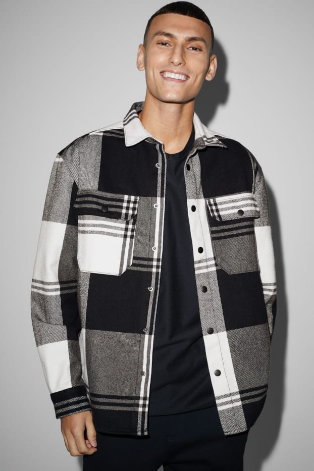 Clockhouse Boys - Hemd - Relaxed Fit - Kent - kariert - schwarz / weiss