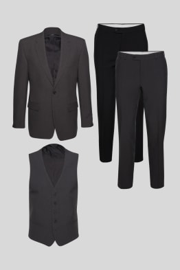 Oblek s dvojími kalhotami - regular fit - 4dílný