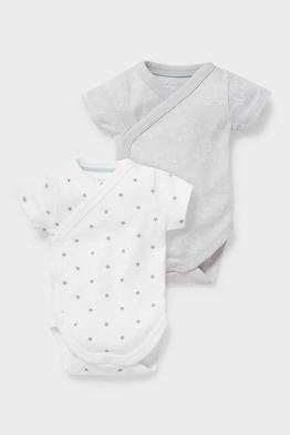 Multipack of 2 - baby wrapover bodysuit - organic cotton