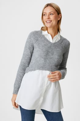 Pull maternité - look deux en un