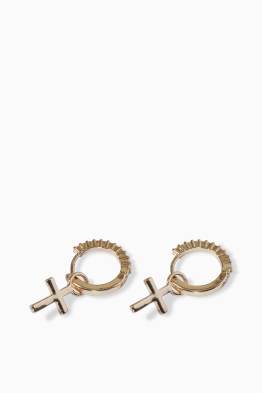 SIX - set - hoop earrings - gold-plated - 2 piece