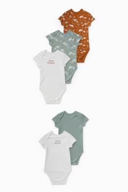 Multipack of 5 - baby bodysuit - organic cotton