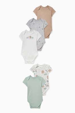 Multipack of 5 - baby bodysuit - organic cotton