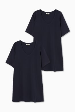 Lot de 2 - T-shirts à encolure en V