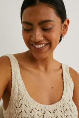 SIX - set - hoop earrings - gold-plated - 2 piece