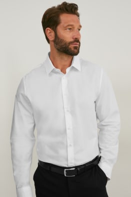 Chemise de bureau - slim fit - col kent - facile à repasser