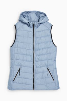 Quilted gilet with hood