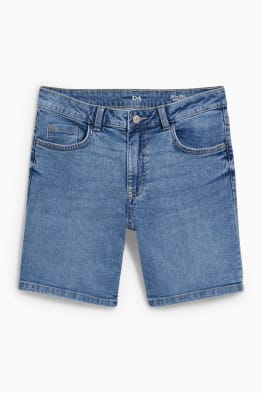 Short jeans cintura alta c&a top