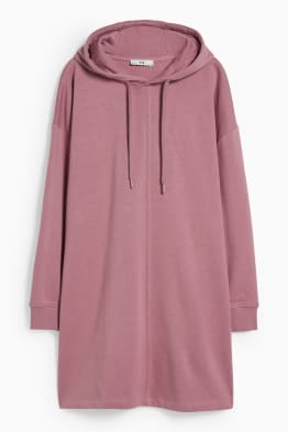 Basic sweatshirt dress with hood