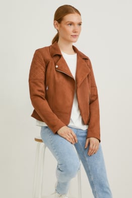 Biker jacket - faux suede