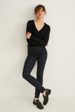 Cloth trousers - high waist - skinny fit - check