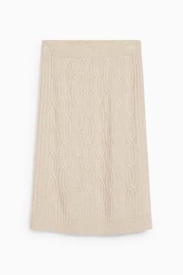 Kaszmirowa spódnica - warkoczowy wzór