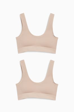 Set van 2 - bustier - gewatteerd - naadloos - LYCRA®