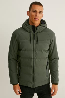 Quilted jacket with hood - water-repellent