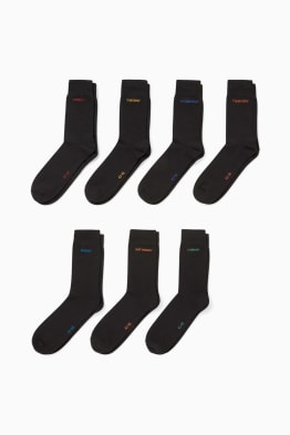 Lot de 7 paires - chaussettes à motif - jours de la semaine