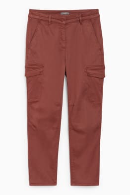 Pantalón cargo - mid waist - slim fit - LYCRA®