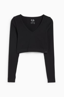 Cropped long sleeve top - yoga - 4 way stretch