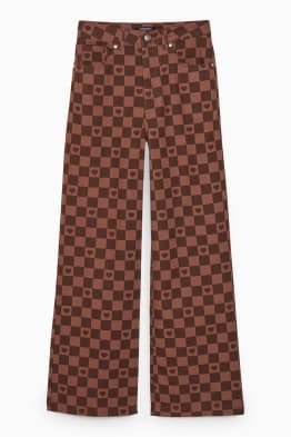 CLOCKHOUSE - Pantalon de toile - high waist - wide leg - à carreaux