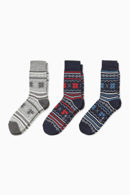 Multipack 3 ks - vánoční ponožky s motivem - motivy sněhových vloček