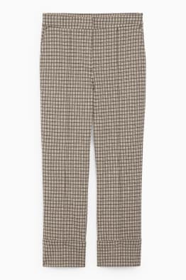Cloth trousers - mid-rise waist - tapered fit - check