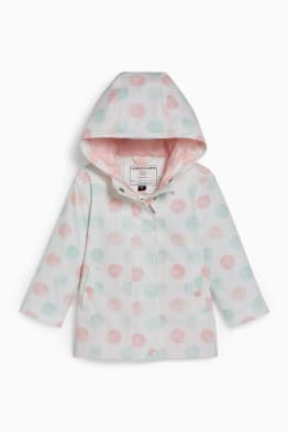 Baby jacket with hood - polka dot