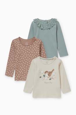 Confezione da 3 - maglia a maniche lunghe neonati